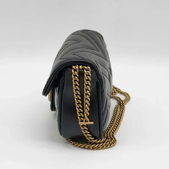 100% Authentic Gucci Marmont GG Quilted Super Mini Shoulder & Clutch Bag - Picture 7 of 13